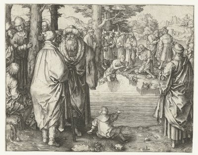 ヨルダン川でのキリストの洗礼 作： Lucas van Leyden