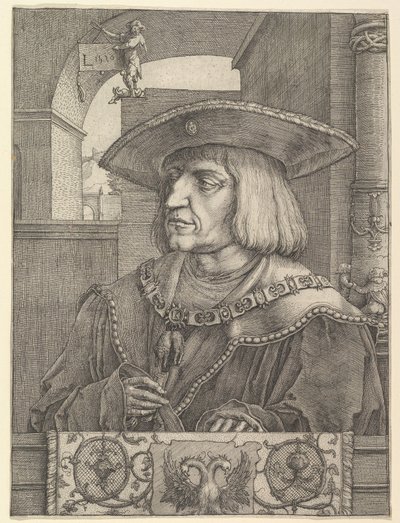 皇帝マクシミリアン1世、1520年。 作： Lucas van Leyden
