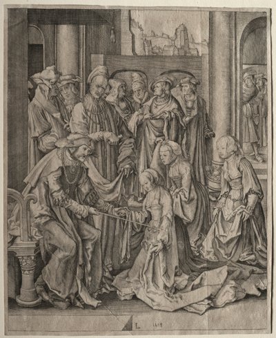 アハシュエロスの前のエステル 作： Lucas van Leyden