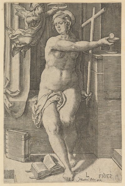 信仰、シリーズ「七つの美徳」、1530年。 作： Lucas van Leyden