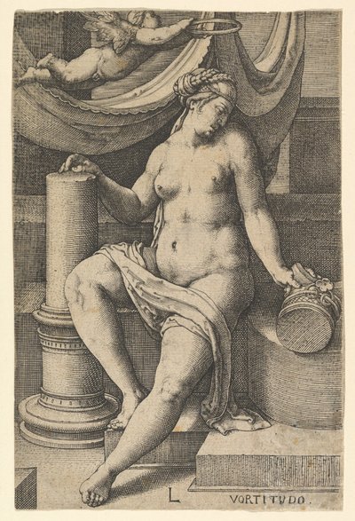 不屈の精神、シリーズ「七つの美徳」、1530年。 作： Lucas van Leyden