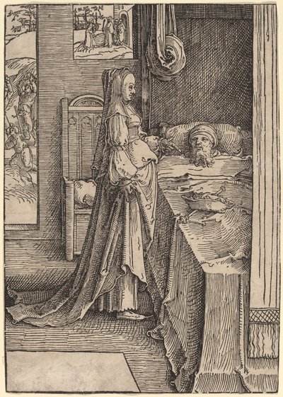 アハブ王にナボテのぶどう園を約束するイゼベル 作： Lucas van Leyden