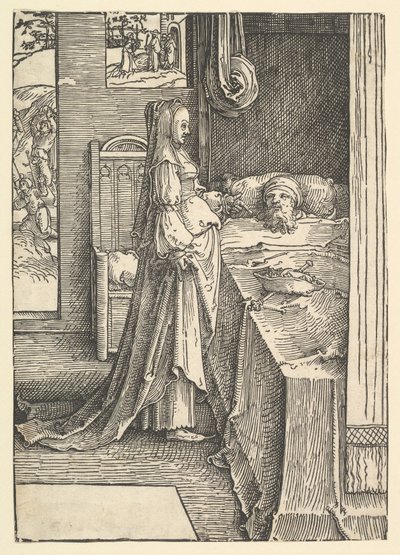 ナボテのぶどう園をアハブ王に約束するイゼベル。 1517年。 作： Lucas van Leyden