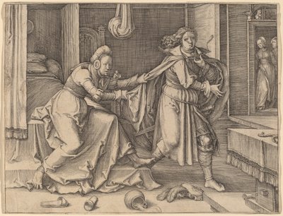 ポティファルの妻から逃げるヨセフ 作： Lucas van Leyden