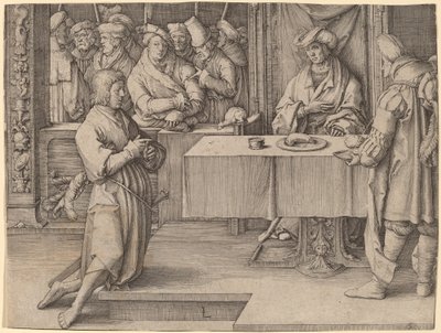 ヨセフ、ファラオの夢を解釈する 作： Lucas van Leyden