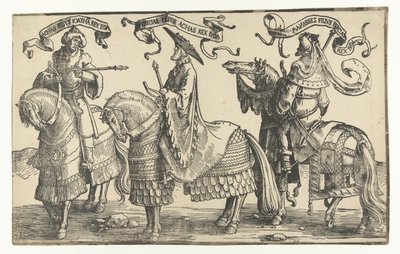 アハズ王、ヒゼキヤ王、マナセ王 イスラエルの十二王（シリーズタイトル） 作： Lucas van Leyden