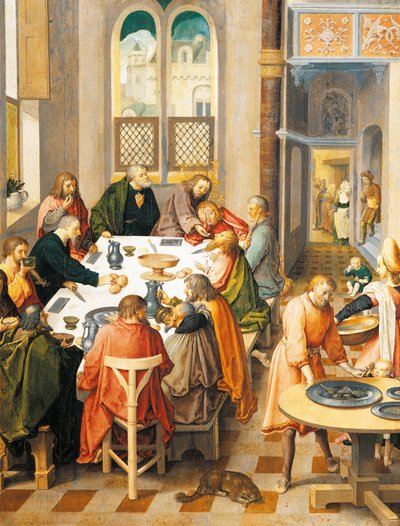 ルーカス・ファン・ライデン作「最後の晩餐」（1494年頃～1533年頃 作： Lucas van Leyden