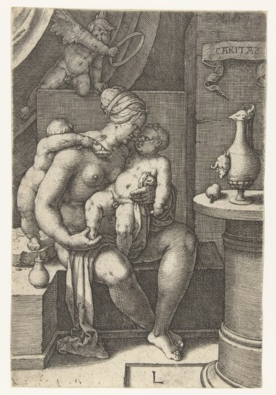 愛する 慈善団体 (オブジェクトのタイトル) 七つの美徳（シリーズタイトル） 作： Lucas van Leyden