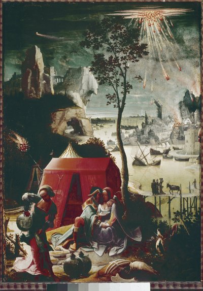 ロットとその娘たち」（パネルに油彩、1517年頃 作： Lucas van Leyden