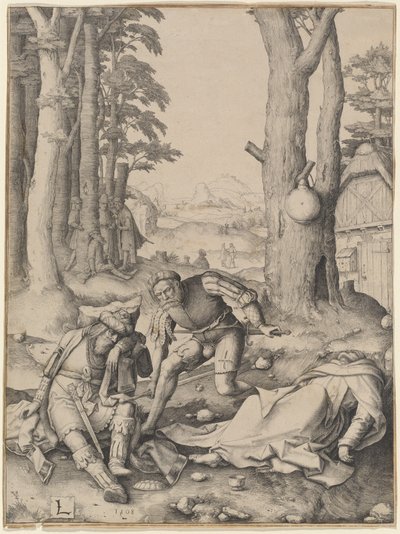 マホメットと修道士セルギウス 作： Lucas van Leyden