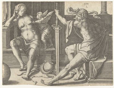 キューピッドの火星、金星 作： Lucas van Leyden