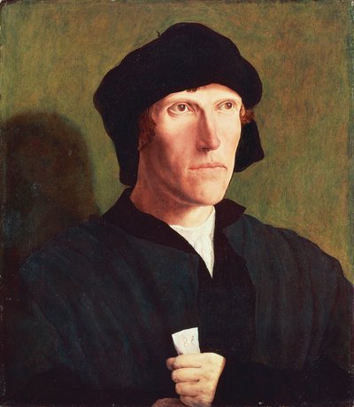 ルーカス・ファン・ライデン（1494 ca 1533）による「38歳の男性の肖像」（1521年頃）、油彩・キャンバス、47x41 cm 作： Lucas van Leyden