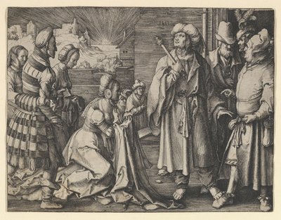 ポティファルの妻がヨセフを非難する 1512年 作： Lucas van Leyden
