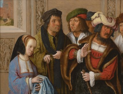 ポティファルの妻がジョセフスの衣服を飾る1512 作： Lucas van Leyden