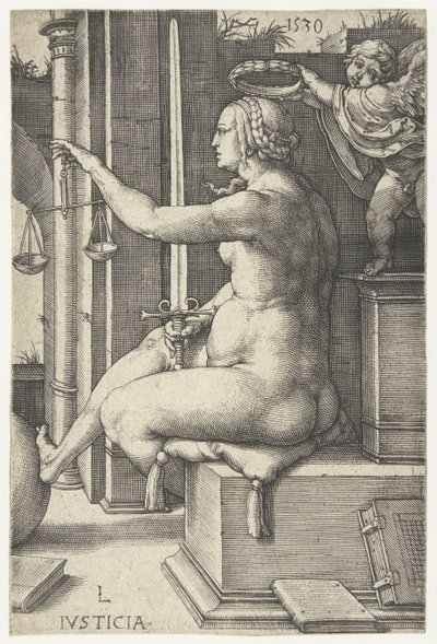正義 Iusticia (オブジェクトのタイトル) 七つの美徳（シリーズタイトル） 作： Lucas van Leyden