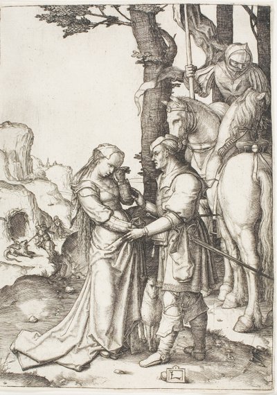 王女を解放するセントジョージ 作： Lucas van Leyden