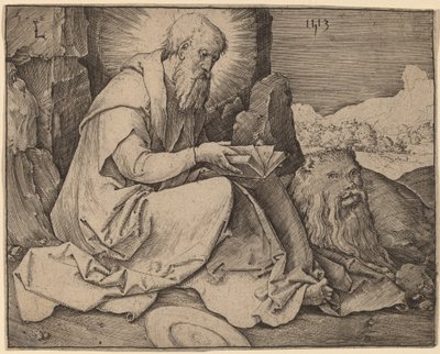風景の中の聖ヒエロニムス 作： Lucas van Leyden
