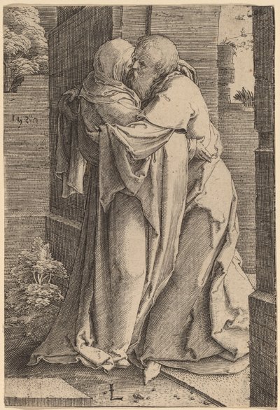聖アンナを抱く聖ヨアヒム 作： Lucas van Leyden
