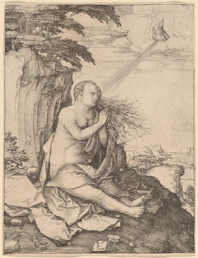 砂漠の聖マグダラのマリア 作： Lucas van Leyden