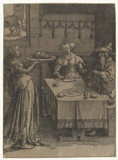 洗礼者ヨハネの首を持つサロメ 小シリーズ ウィメンズ・トリックス（シリーズタイトル） 作： Lucas van Leyden