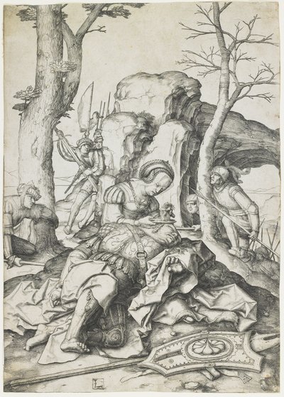 サムソンとデリラ』1508年頃 作： Lucas van Leyden