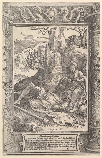 サムソンとデリラ』1517年頃 作： Lucas van Leyden