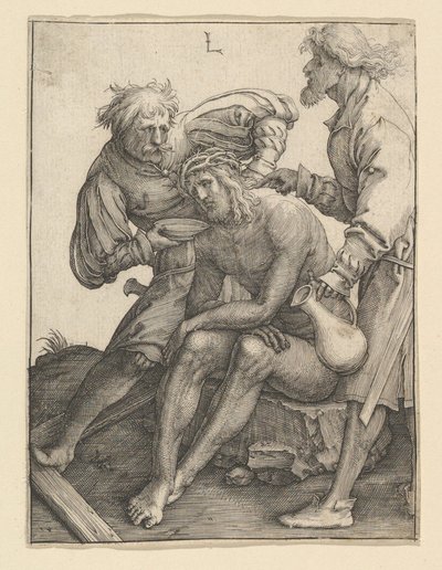 キリストに飲み物を与える兵士、ca。 1512。 作： Lucas van Leyden