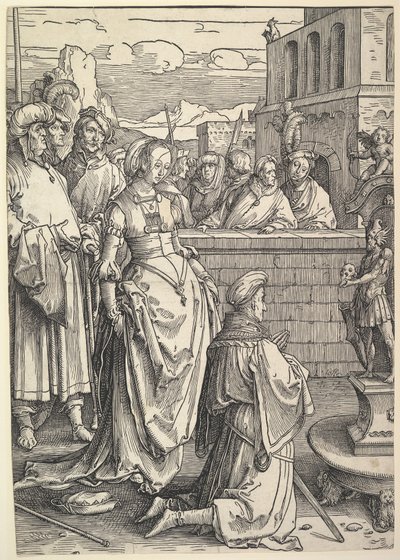 偶像を崇拝するソロモン 作： Lucas van Leyden