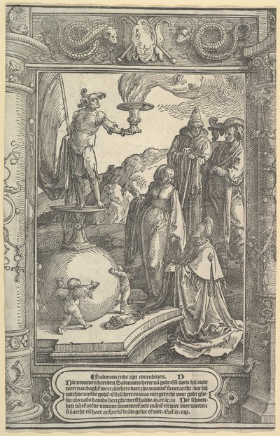 ソロモンの偶像崇拝[I Kings、11：1-8]、ca. 1517年。 作： Lucas van Leyden