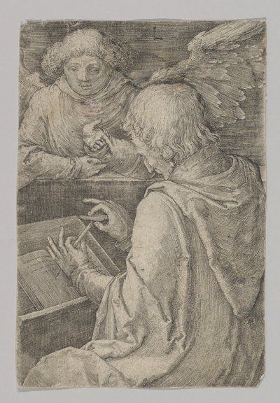 聖マタイ、 『四人の伝道者』シリーズ、1518年。 作： Lucas van Leyden