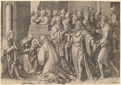 魔術師の崇拝 作： Lucas van Leyden