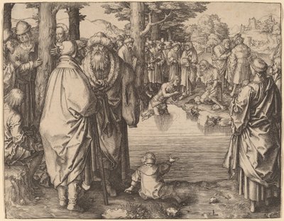 ヨルダン川でのキリストの洗礼 作： Lucas van Leyden