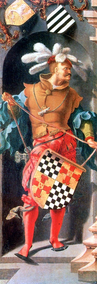 ジェリコの盲人の癒し、詳細、1531 作： Lucas van Leyden