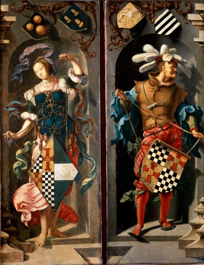 ジェリコの盲人の癒し、サイドパネル、1531年。 作： Lucas van Leyden