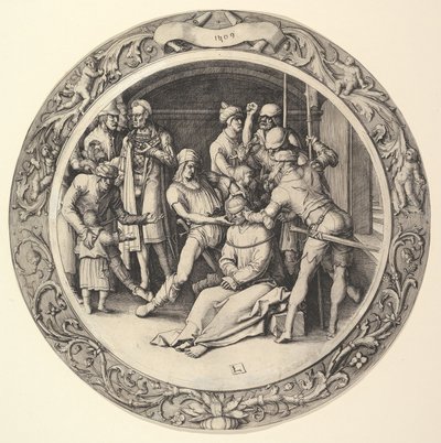 円形の情熱、1509年からのキリストのあざけり。 作： Lucas van Leyden