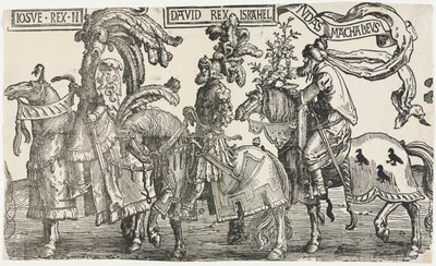 ナインヒーローズ：ジョシュア、デビッド、ユダスマカビー、1515-1517。 作： Lucas van Leyden