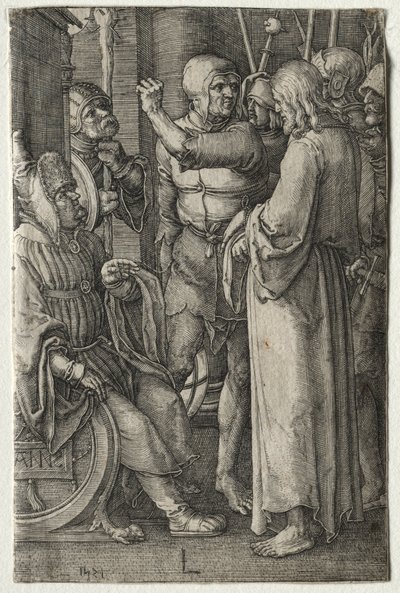 情熱：大祭司の前のキリスト、1521年。 作： Lucas van Leyden