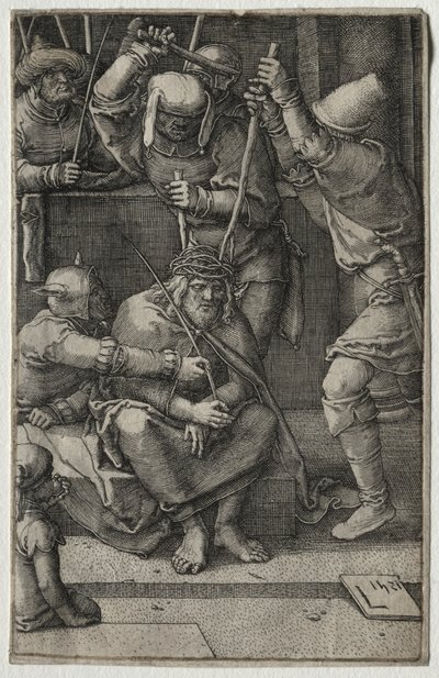情熱：いばらで戴冠したキリスト、1521年。 作： Lucas van Leyden