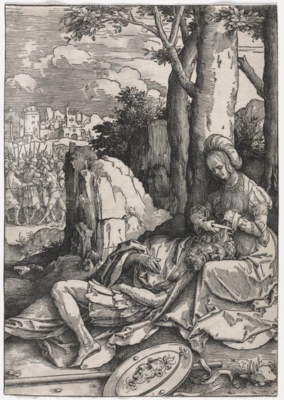 女性の力：サムソンとデリラ 作： Lucas van Leyden