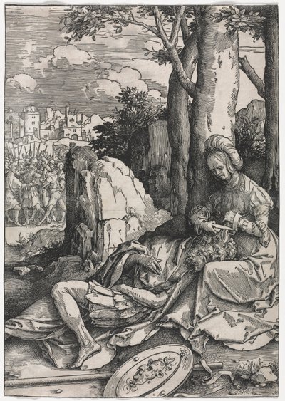 女性の力：サムソンとデリラ、c。 1512。 作： Lucas van Leyden