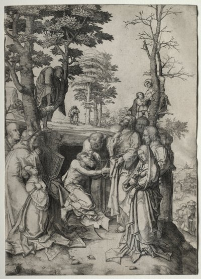 1508年までのラザロの復活。 作： Lucas van Leyden