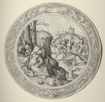 丸い情熱：十字架を背負ったキリスト 作： Lucas van Leyden