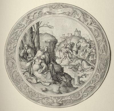 ラウンドの情熱：十字架を運ぶキリスト、1509年。 作： Lucas van Leyden