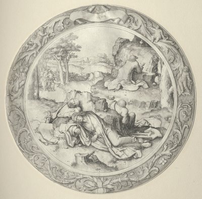ラウンドパッション：ゲッセマネのキリスト（園の苦悩） 作： Lucas van Leyden