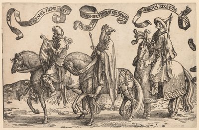 イスラエルの十二人の王: ダビデ、ソロモン、レハベアム 作： Lucas van Leyden