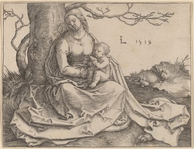 木の下に座る聖母 作： Lucas van Leyden