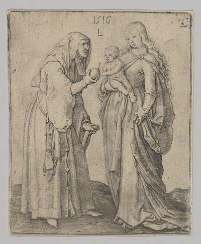 子連れの聖母と聖アンナ」1516年 作： Lucas van Leyden