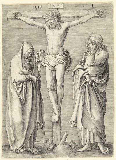 十字架のふもとに立つ聖母と聖ヨハネ 作： Lucas van Leyden