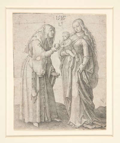 聖母子と聖アンナ 作： Lucas van Leyden