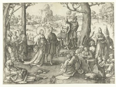 マグダラのマリアの世俗的な生活 デ ダンス ヴァン マリア マグダレナ 作： Lucas van Leyden
